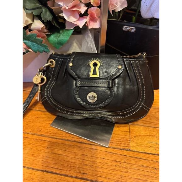 Juicy Couture Handbags - Juicy Couture LEATHER BLACK wristlet (600